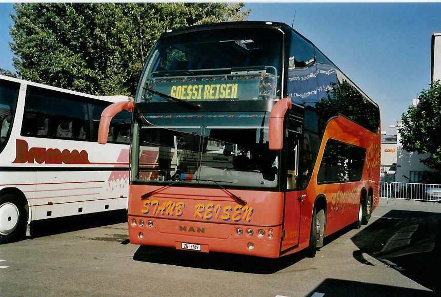 (056'305) - Staub, Menzingen - ZG 3789 - MAN/Atomic am 30. September 2002 in Biel, Terminal B