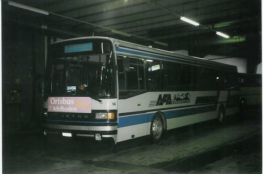 (057'719) - AFA Adelboden - Nr. 14/BE 43'089 - Setra (ex Nr. 4; ex AAGI Interlaken Nr. 32) am 22. Dezember 2002 im Autobahnhof Adelboden