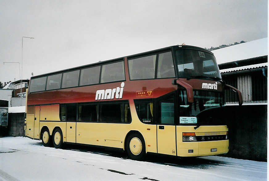 (058'714) - Marti, Kallnach - Nr. 24/BE 572'224 - Setra am 6. Februar 2003 in Thun, Garage STI