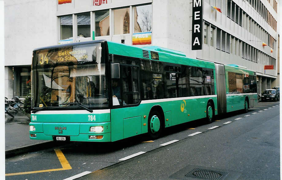 (059'704) - BVB Basel - Nr. 784/BS 3284 - MAN am 10. April 2003 in Basel, Claraplatz