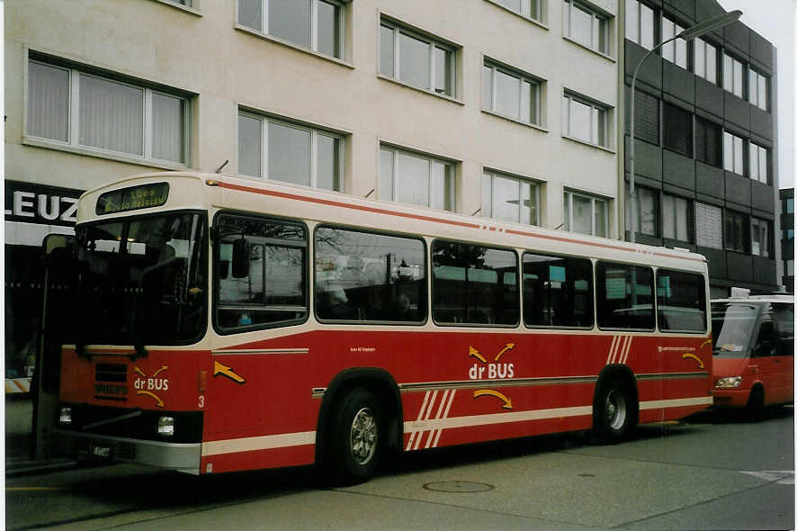 (066'601) - AAGK Koppigen - Nr. 3/BE 371'486 - Volvo/Lauber am 19. April 2004 beim Bahnhof Burgdorf