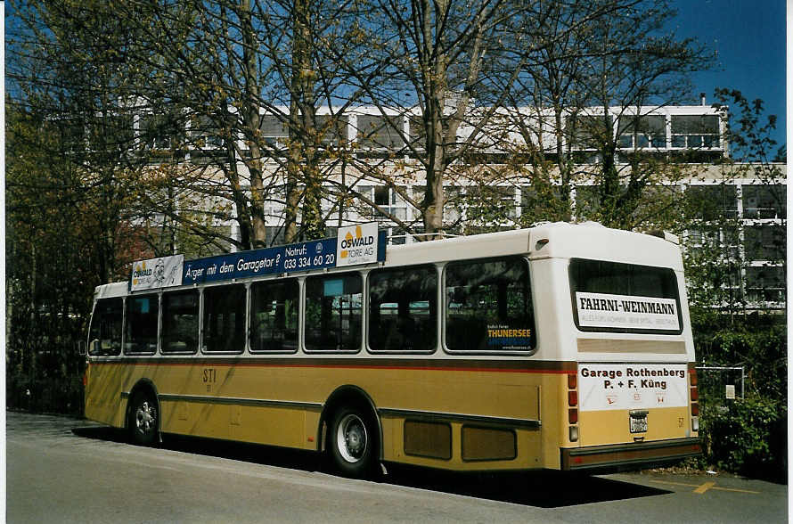 (067'221) - STI Thun - Nr. 57/BE 413'457 - Saurer/R&J am 25. April 2004 bei der Schifflndte Thun