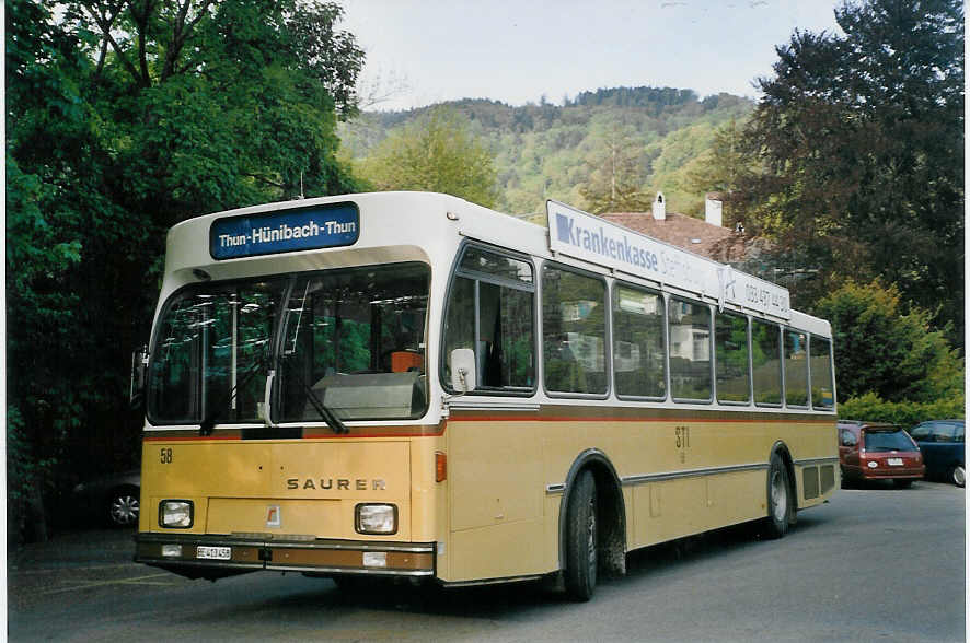 (067'528) - STI Thun - Nr. 58/BE 413'458 - Saurer/R&J am 14. Mai 2004 bei der Schifflndte Thun