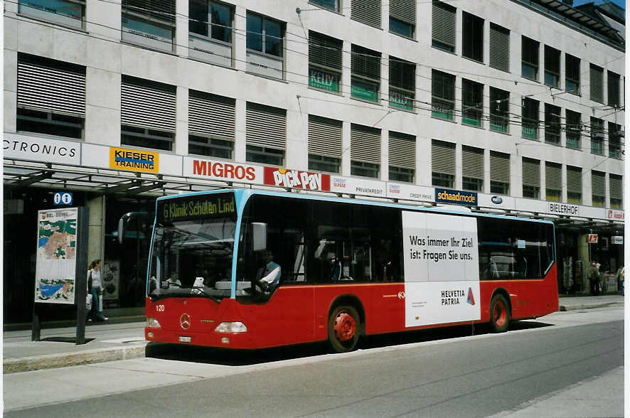 (068'109) - VB Biel - Nr. 120/BE 560'120 - Mercedes am 29. Mai 2004 in Biel, Guisanplatz