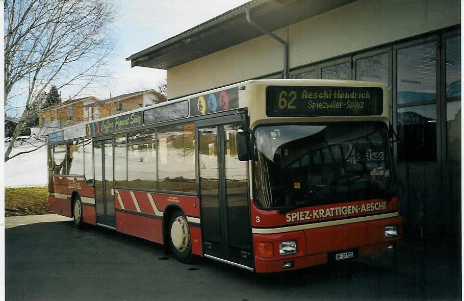 (073'929) - ASKA Aeschi - Nr. 3/BE 26'722 - MAN am 9. Januar 2005 in Aeschi, Garage