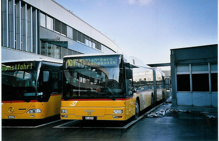 (074'406) - Steiner, Ortschwaben - Nr. 10/BE 48'735 - MAN am 3. Februar 2005 in Bern, Postautostation