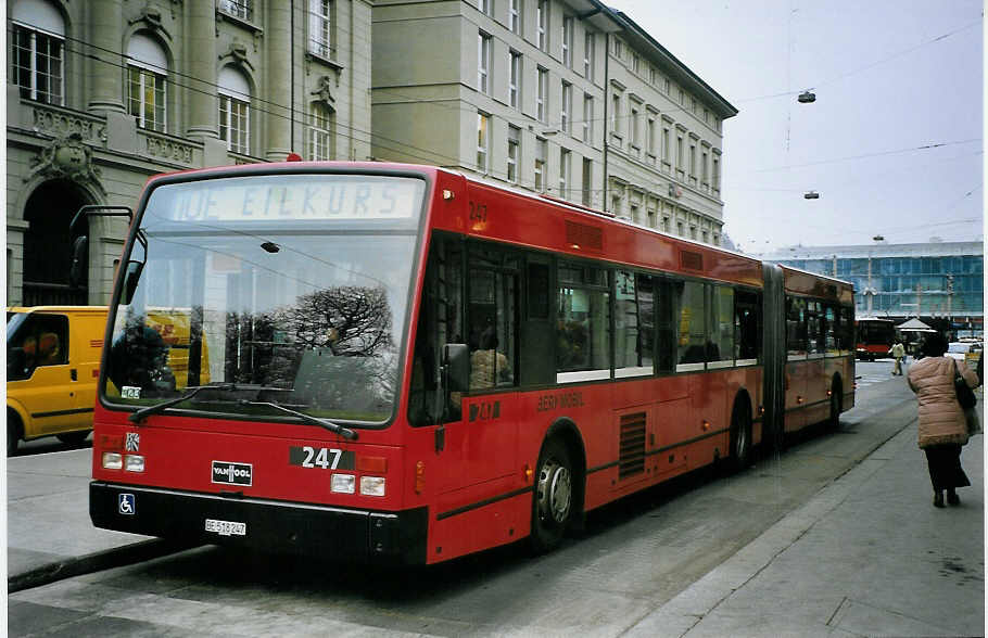 (074'513) - Brnmobil, Bern - Nr. 247/BE 518'247 - Van Hool am 10. Februar 2005 beim Bahnhof Bern