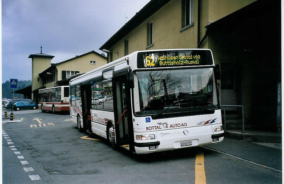 (075'917) - ARAG Ruswil - Nr. 2/LU 167'717 - Irisbus am 31. Mrz 2005 beim Bahnhof Wolhusen