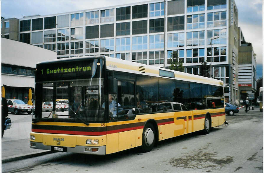 (079'713) - STI Thun - Nr. 78/BE 265'478 - MAN am 26. August 2005 beim Bahnhof Thun