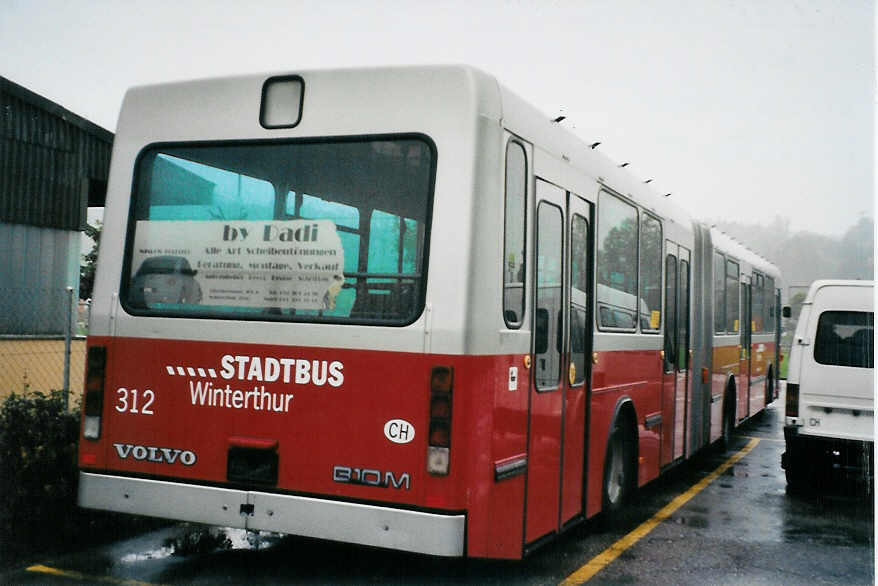 (081'017) - SW Winterthur - Nr. 312 - Volvo/Hess am 19. Oktober 2005 in Biel, Rattinbus