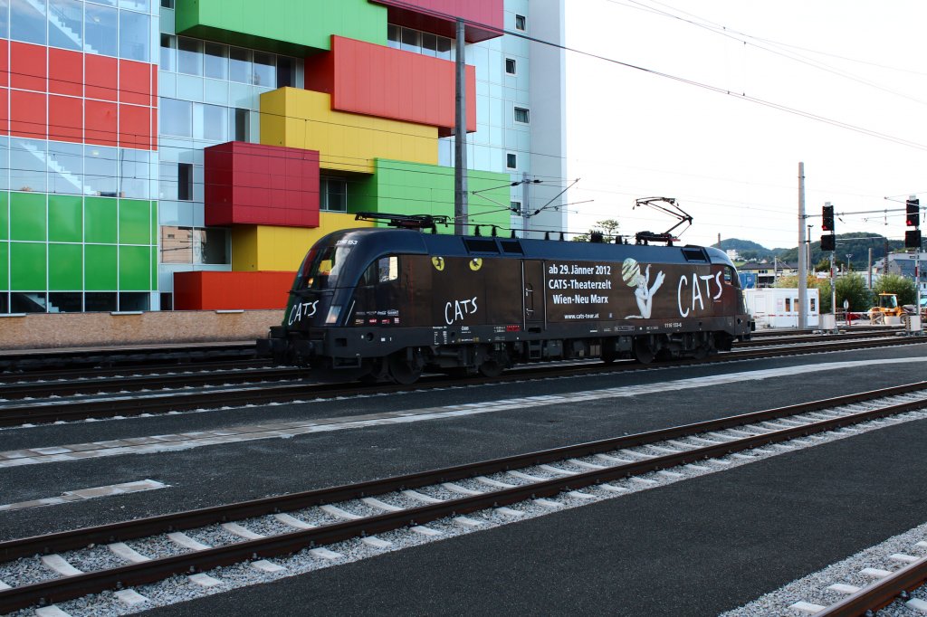 1116 153-6 der  CATS -Taurus am 13. Juli 2012 im Salzburger Hauptbahhof. Die Lok
war anllich des Bahnhfestes  175 Jahre BB  in Salzburg ausgestellt.