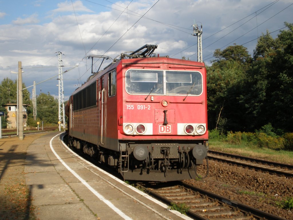 155 091 in Elsterwerda-Biehla, 19.09.2012.