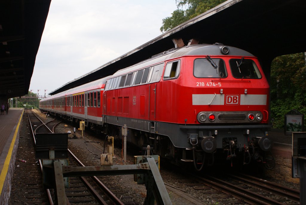 218 474-5 mit einem RE in Bad Harzburg am 08.08.2010
