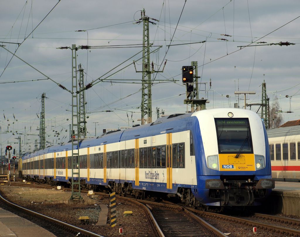 Am 19.3 rollte eine NOB aus Westerland/Sylt in den Bahnhof Hamburg-Altona.