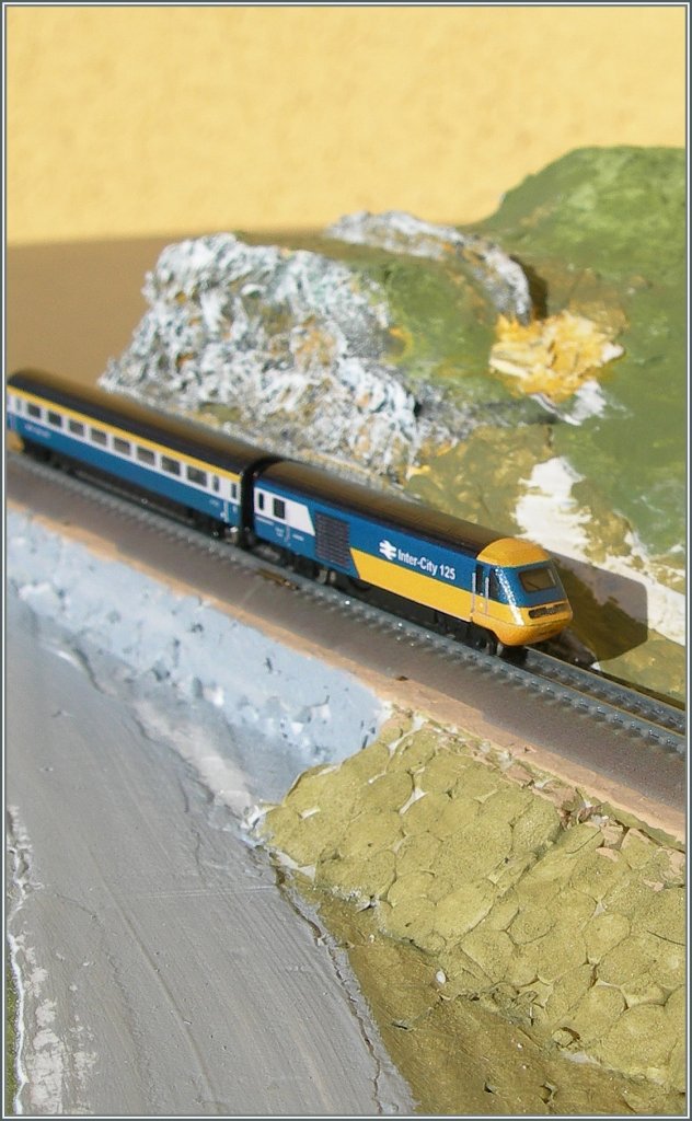 BR HST im Maßstab 1:450; nun gilt es die Landschaft um den Zug herum entsprechende zu gestalten.
19. Feb. 2013