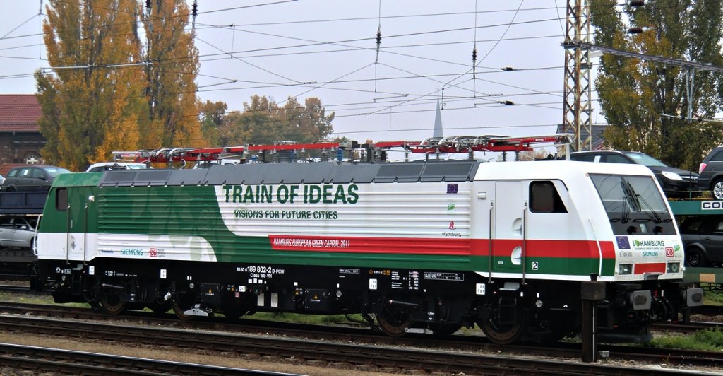 Die 189 802  Trains of Ideas  ist hier am 29.10.2011 abgestllet im Frankfurter HBF abgestellt anzutreffen gewesen!