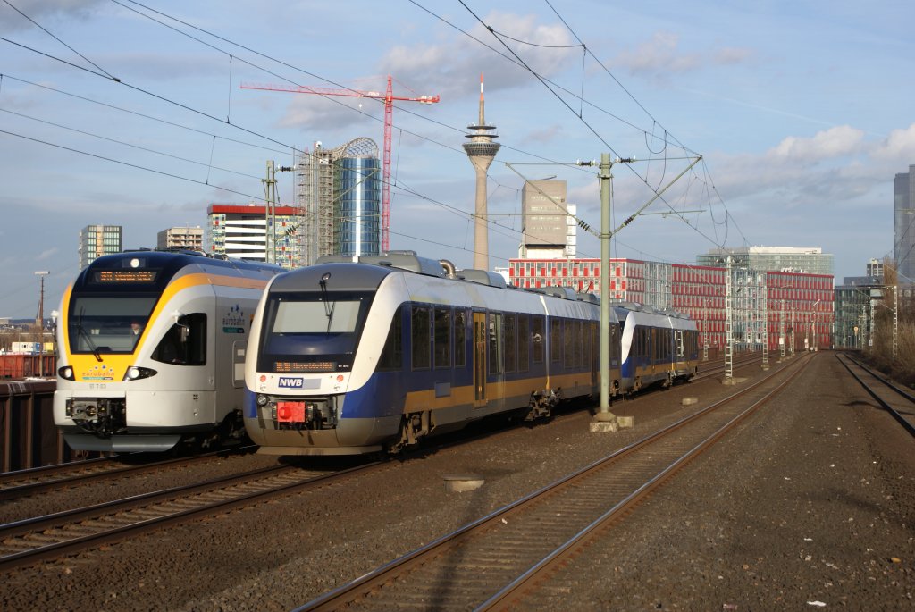 Eurobahn RE 13 und Nordwestbah RE 10 trafen sich am 27.02.2010 in Dsseldorf Hamm