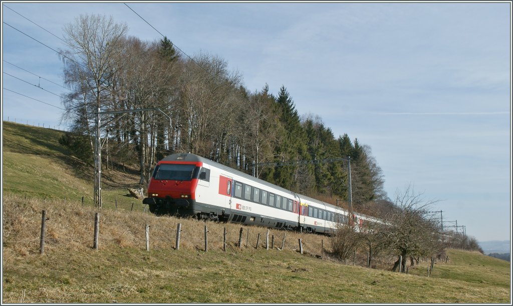 IR Luzern - Genve Aroport bei Neyruz. 
12. Mrz 2012