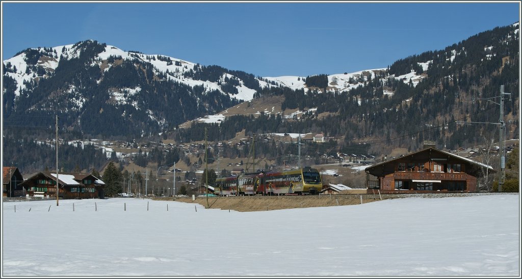 MOB Regionalzug bei Gstaad. 
13. Mrz 2012