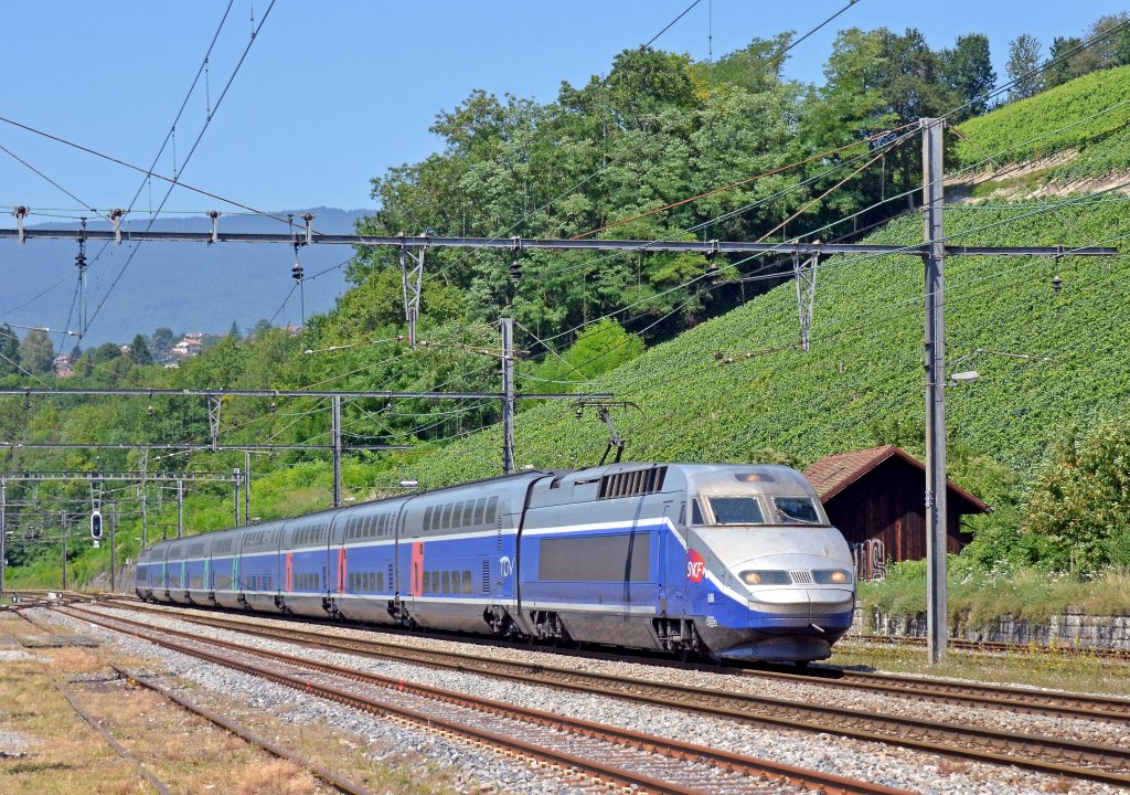  TGV Duplex am 24.07.2012 in La Plaine auf dem weg nach Genve