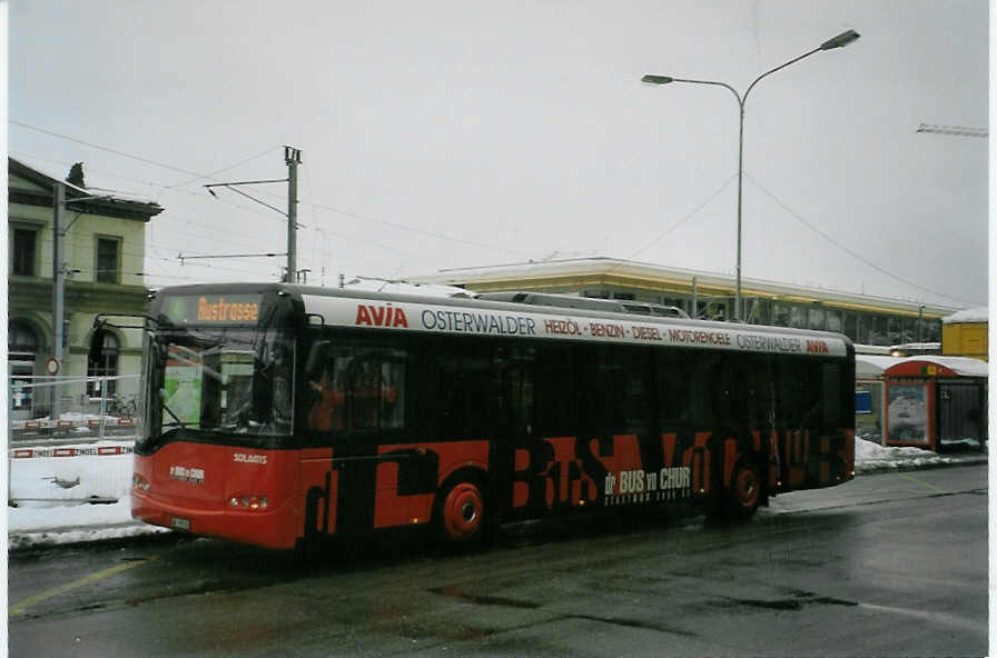 (082'319) - SBC Chur - Nr. 15/GR 97'515 - Solaris am 1. Januar 2006 beim Bahnhof Chur