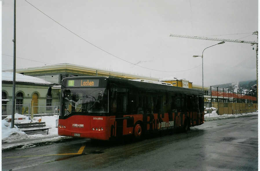 (082'323) - SBC Chur - Nr. 18/GR 97'518 - Solaris am 1. Januar 2006 beim Bahnhof Chur