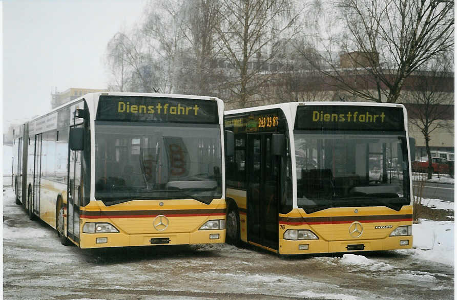 (082'531) - STI Thun - Nr. 75 + 76 - Mercedes am 14. Januar 2006 in Kloten, EvoBus