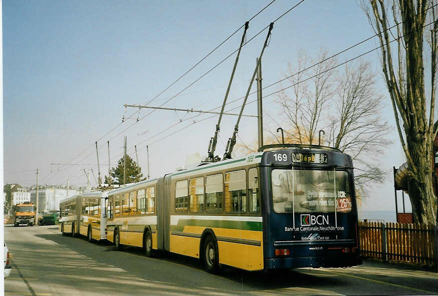 (083'914) - TN Neuchtel - Nr. 169 - FBW/Hess Gelenktrolleybus am 19. Mrz 2006 in Neuchtel, Dpt