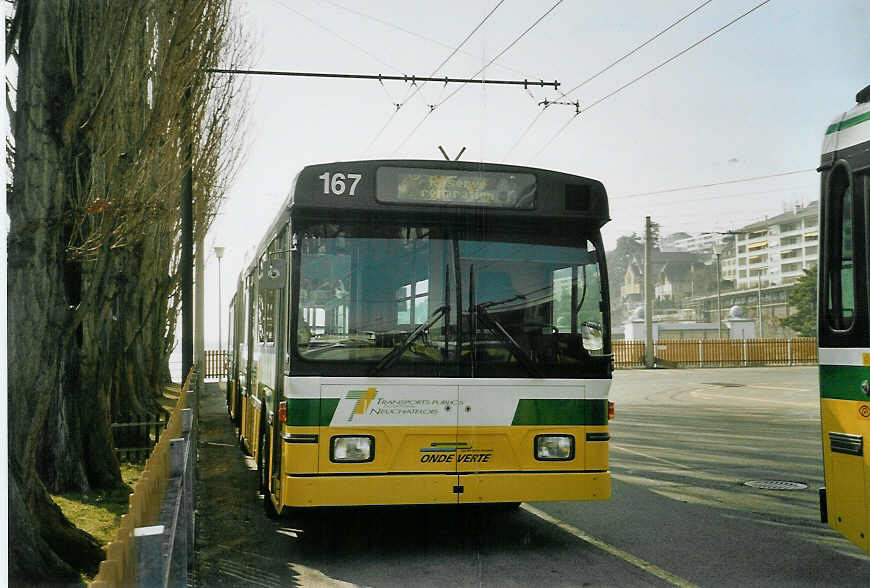 (083'916) - TN Neuchtel - Nr. 167 - FBW/Hess Gelenktrolleybus am 19. Mrz 2006 in Neuchtel, Dpt