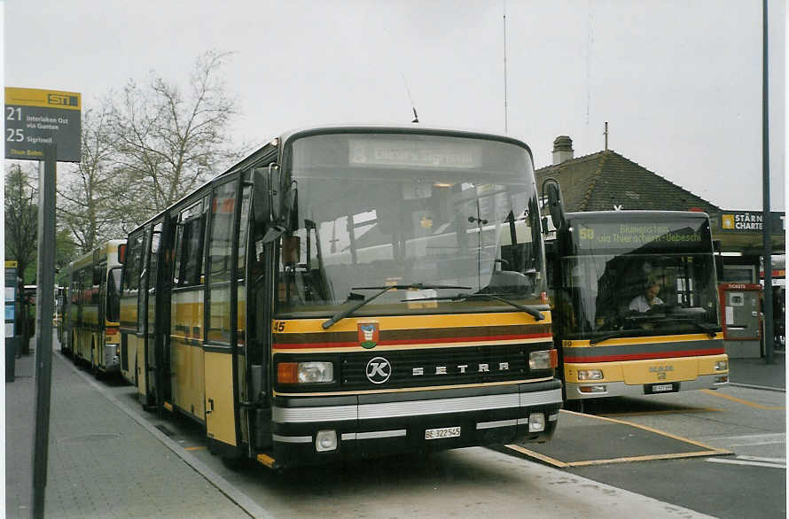 (084'414) - STI Thun - Nr. 45/BE 322'545 - Setra (ex AGS Sigriswil Nr. 3) am 29. April 2006 beim Bahnhof Thun