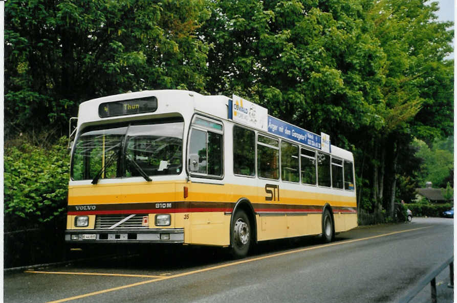 (085'124) - STI Thun - Nr. 35/BE 443'835 - Volvo/R&J (ex SAT Thun Nr. 35) am 16. Mai 2006 bei der Schifflndte Thun