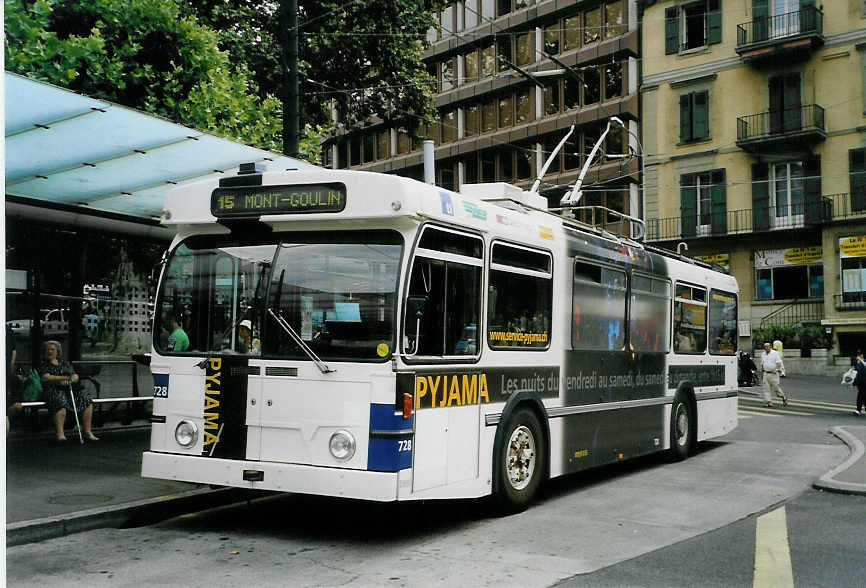 (087'816) - TL Lausanne - Nr. 728 - FBW/Hess Trolleybus am 26. Juli 2006 in Lausanne, Chauderon