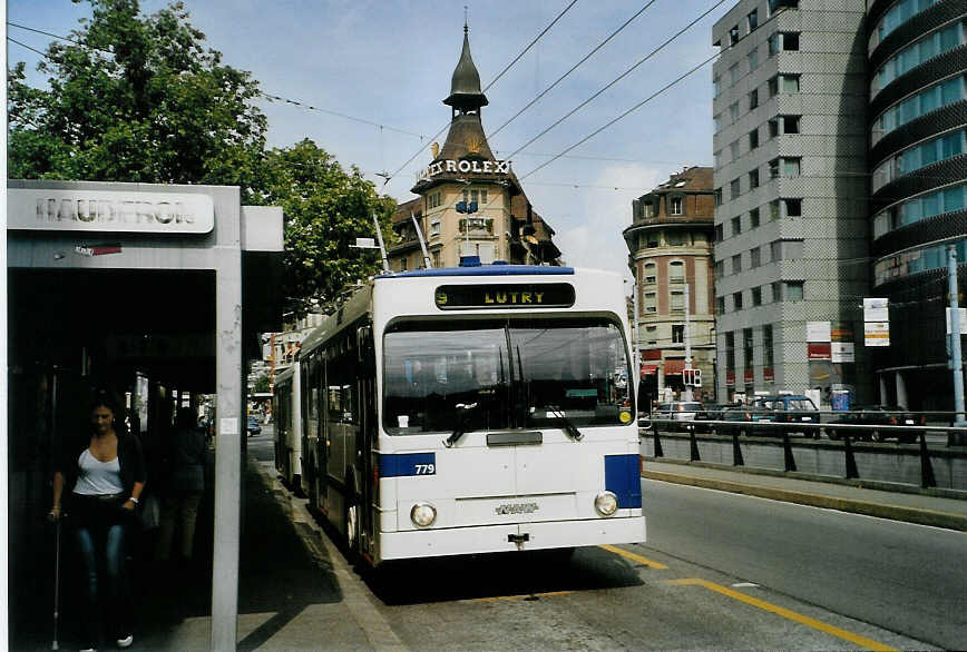 (087'820) - TL Lausanne - Nr. 779 - NAW/Lauber Trolleybus am 26. Juli 2006 in Lausanne, Chauderon