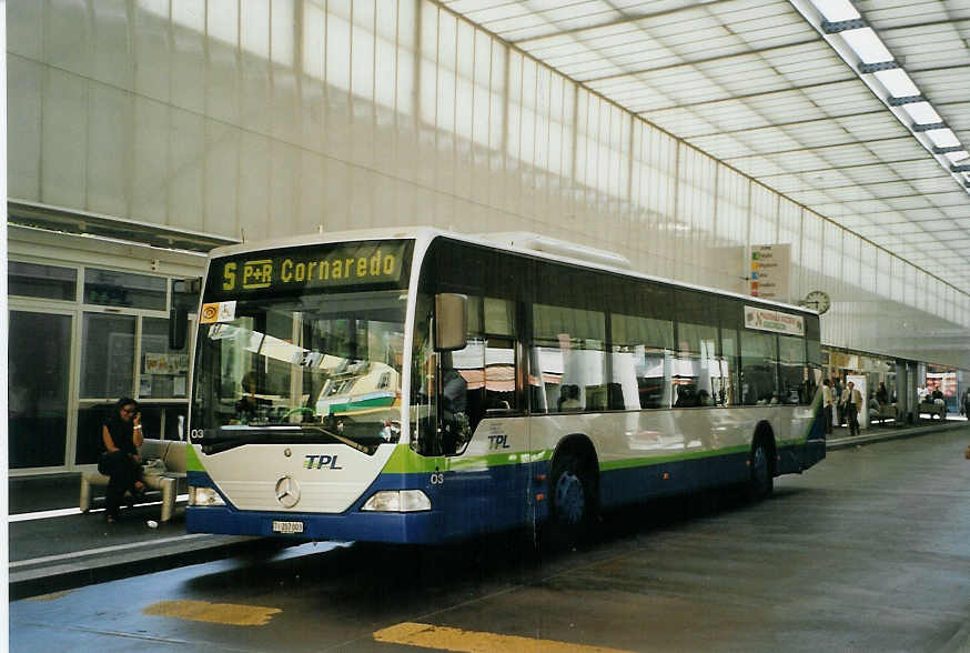 (088'600) - TPL Lugano - Nr. 3/TI 207'003 - Mercedes am 2. August 2006 in Lugano, Centro