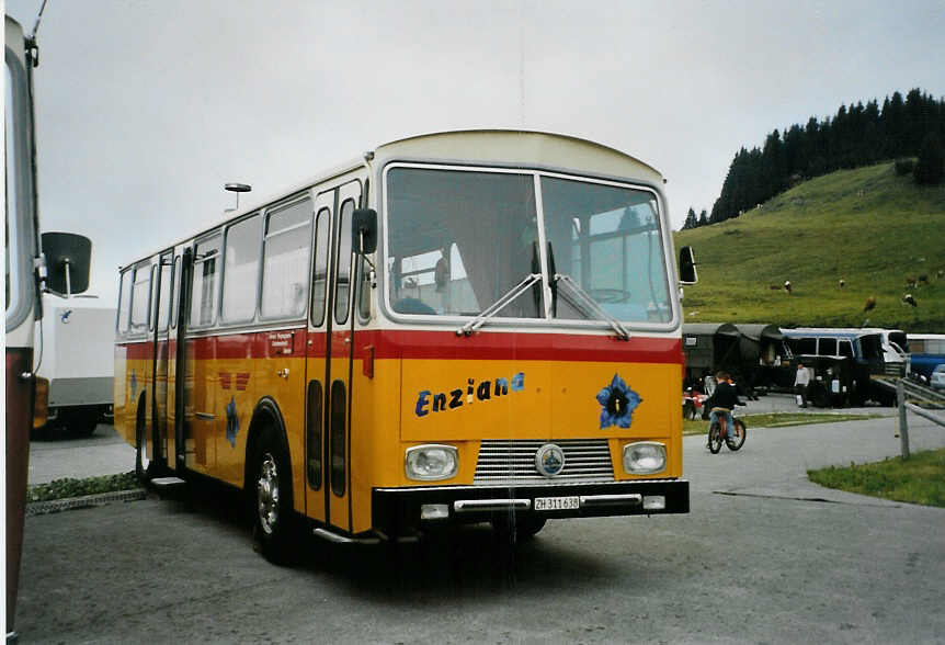 (089'118) - Ghwiler, Birmensdorf - ZH 311'638 - Saurer/Tscher (ex AVG Grindelwald Nr. 12; ex Steiger, Schlatt) am 19. August 2006 auf dem Gurnigelpass