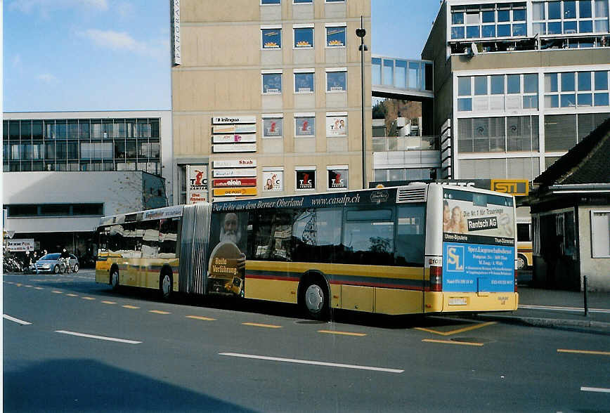 (090'915) - STI Thun - Nr. 105/BE 577'105 - MAN am 7. Dezember 2006 beim Bahnhof Thun