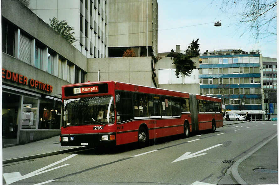 (091'935) - Bernmobil, Bern - Nr. 216/BE 513'216 - MAN am 12. Februar 2007 in Bern, City West