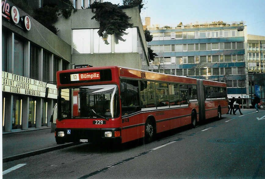 (092'220) - Bernmobil, Bern - Nr. 229/BE 513'229 - MAN am 19. Februar 2007 in Bern, City West