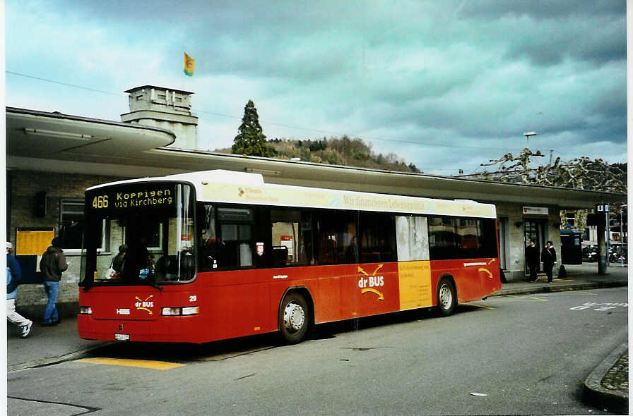 (092'413) - Busland, Burgdorf - Nr. 29/BE 541'755 - Volvo/Hess (ex AAGK Koppigen Nr. 9) am 3. Mrz 2007 beim Bahnhof Burgdorf