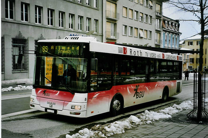 (093'413) - BGU Grenchen - Nr. 8/SO 21'958 - MAN/Gppel am 25. Mrz 2007 in Grenchen, Postplatz