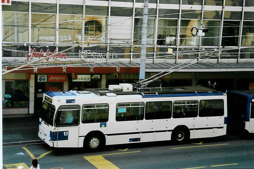 (093'635) - TL Lausanne - Nr. 772 - NAW/Lauber Trolleybus am 7. April 2007 in Lausanne, Rue Neuve