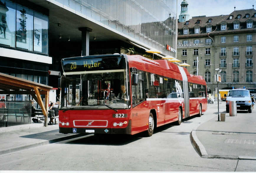 (094'134) - Bernmobil, Bern - Nr. 822/BE 612'822 - Volvo am 29. April 2007 beim Bahnhof Bern