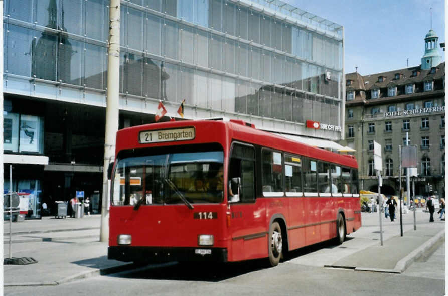 (094'135) - Bernmobil, Bern - Nr. 114/BE 366'114 - Volvo/R&J am 29. April 2007 beim Bahnhof Bern