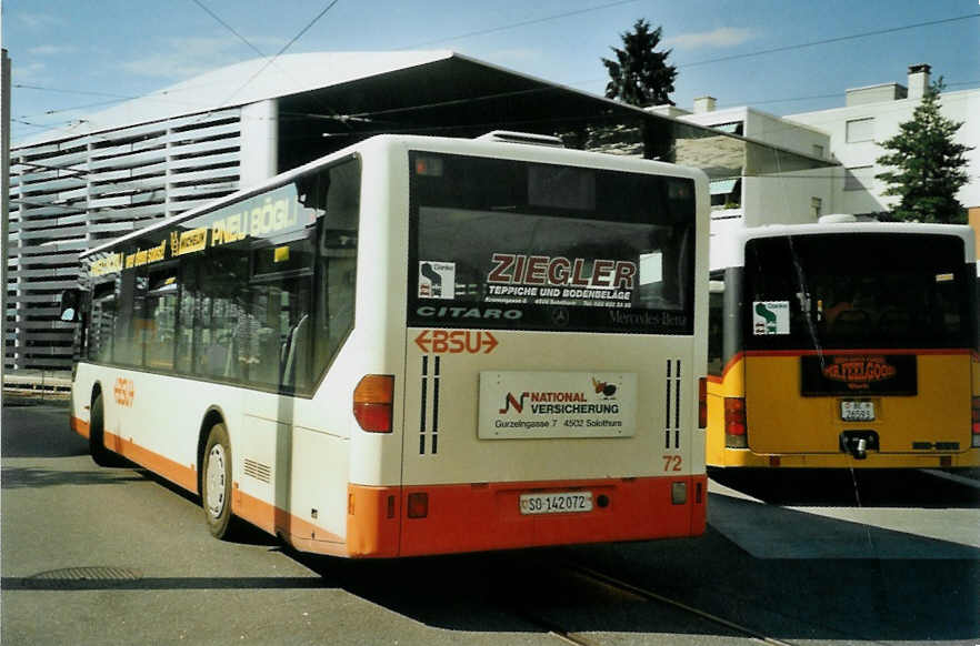 (096'322) - BSU Solothurn - Nr. 72/SO 142'072 - Mercedes am 17. Juli 2007 beim Bahnhof Worb Dorf