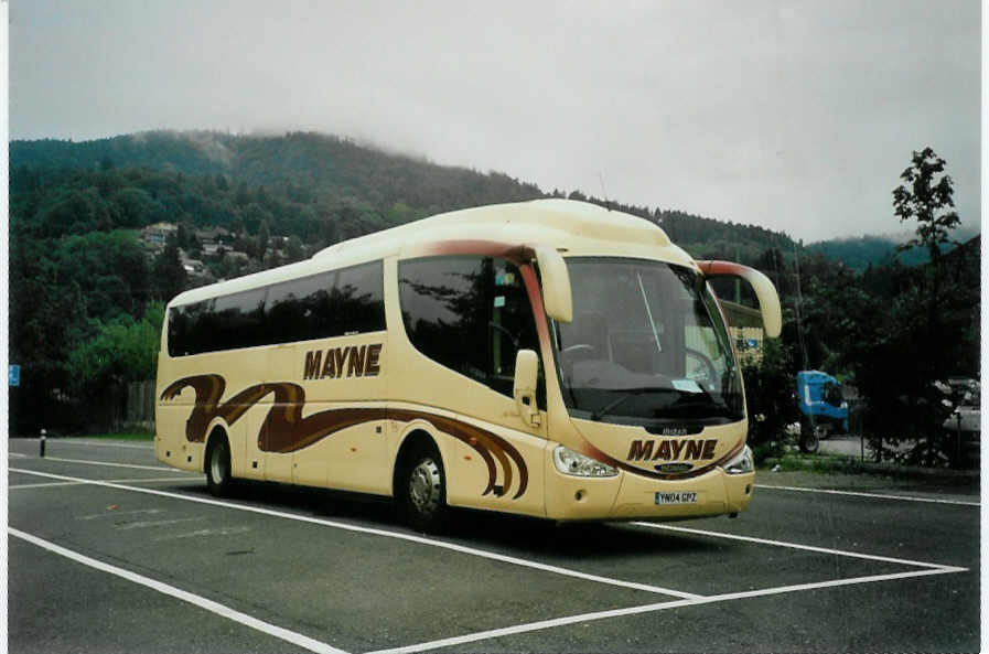 (097'121) - Aus England: Mayne, Manchester - YN04 GPZ - Scania/Irizar am 11. August 2007 in Thun, Seestrasse