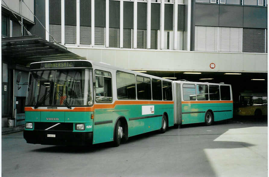 (097'610) - TPF Fribourg - Nr. 124/FR 300'207 - Volvo/Hess (ex GFM Fribourg Nr. 124) am 24. August 2007 in Bern, Postautostation