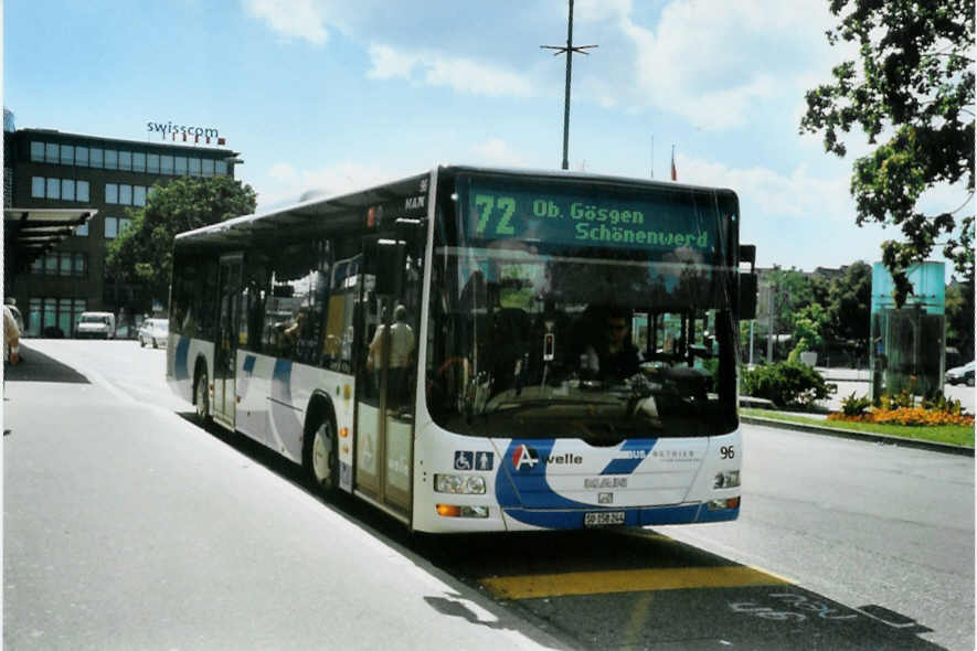 (098'331) - BOGG Wangen b.O. - Nr. 96/SO 158'244 - MAN am 2. September 2007 beim Bahnhof Olten