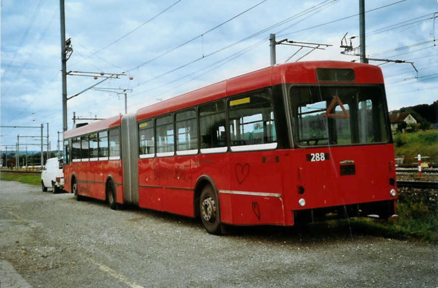 (098'514) - Bernmobil, Bern - Nr. 288 - Volvo/R&J-Hess-Gangloff am 9. September 2007 in Muntelier