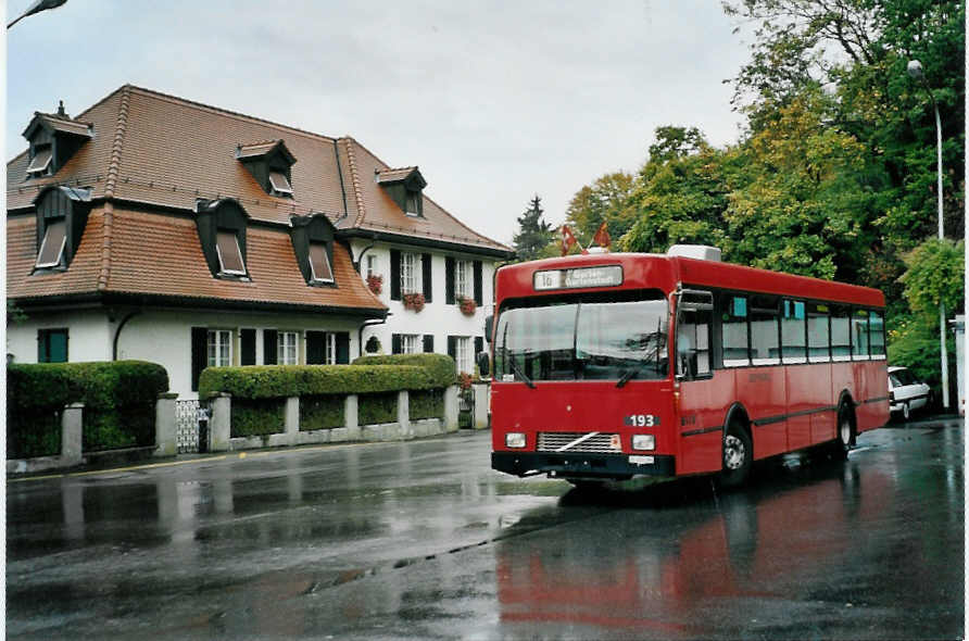 (099'408) - Bernmobil, Bern - Nr. 193/BE 451'193 - Volvo/Gangloff am 30. September 2007 in Bern, Gurten Gartenstadt