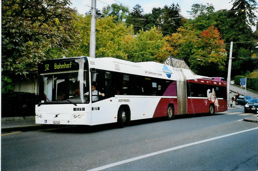 (099'521) - Bernmobil, Bern - Nr. 831/BE 612'831 - Volvo am 30. September 2007 in Bern, Brengraben